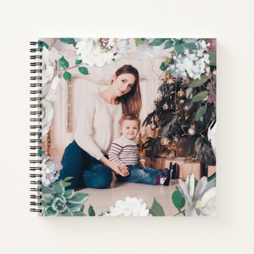 Blooming Joy Floral Christmas Photo Notebook