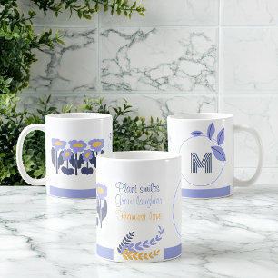 Blooming Joy: Personalized Monogram Floral Coffee Mug
