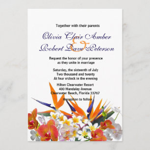 Blooming Joy / Tropical Flowers Wedding Invitation