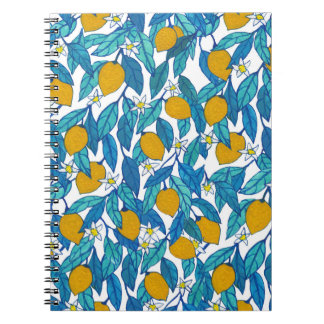 Blooming Lemon: Watercolor Floral Design. Notebook