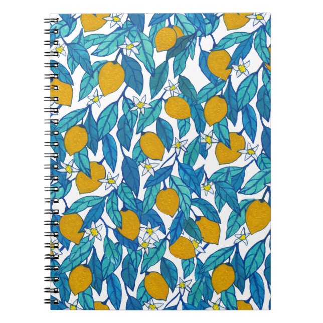 Blooming Lemon: Watercolor Floral Design. Notebook (Front)