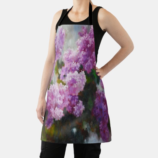 Blooming Lilac – Impressionist Spring Flowers Apron (Insitu)