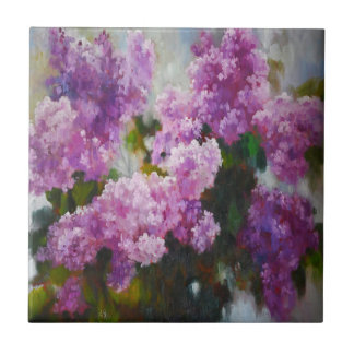 Blooming Lilac – Impressionist Spring Flowers Ceramic Tile