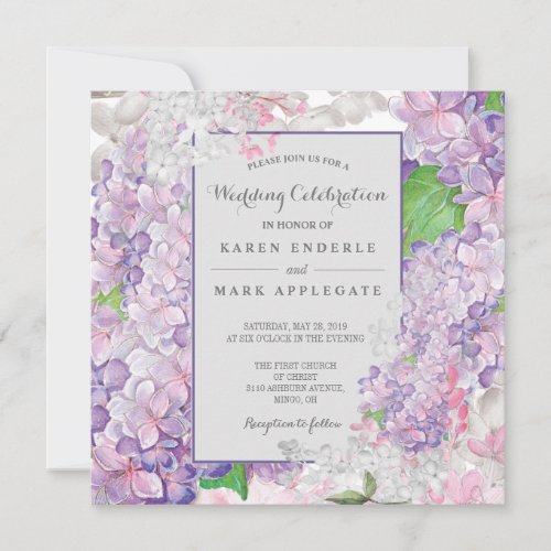 Blooming Lilacs Wedding Floral Holiday Card