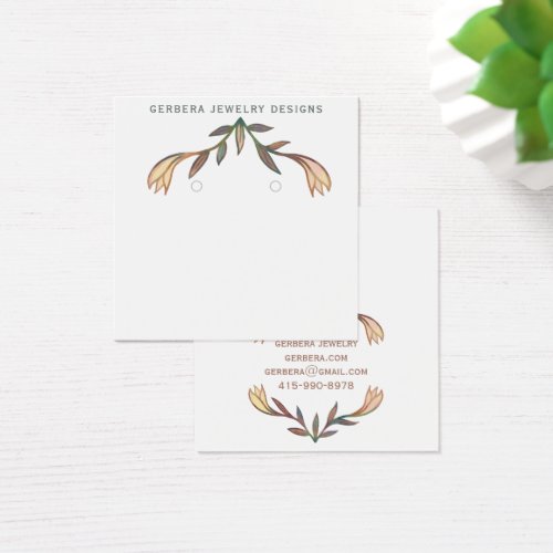 Blooming Lily Floral Earring Jewelry Display Card