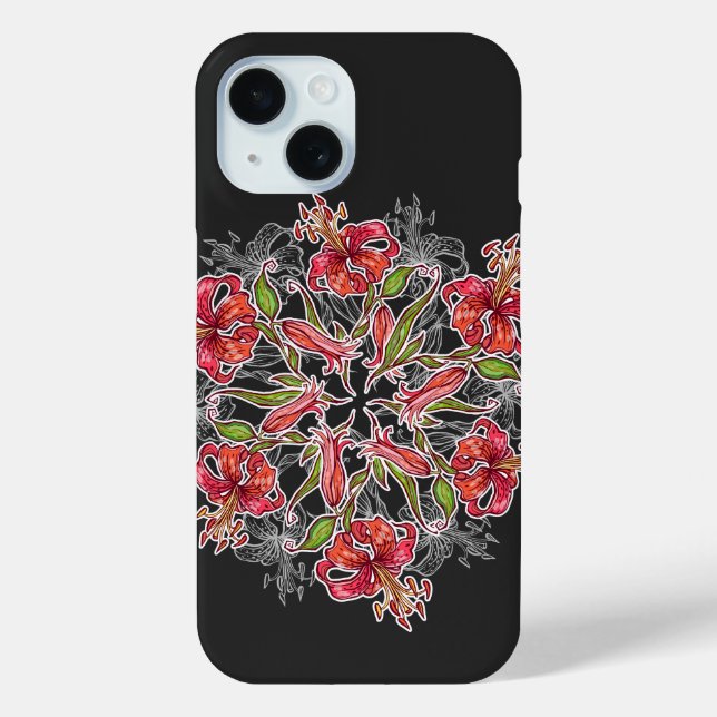 Blooming Lily Flower Collage Case-Mate iPhone Case (Back)