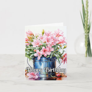 Blooming Lily Flower Illustration Card