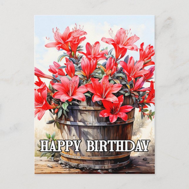 Blooming Lily Flower Illustration Postcard (Front)