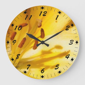 Blooming Lily Large Clock by BlayzeInk at Zazzle