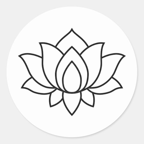 Blooming Lotus Flower symbol Classic Round Sticke Classic Round Sticker