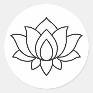 Blooming Lotus Flower symbol Classic Round Sticke Sticker