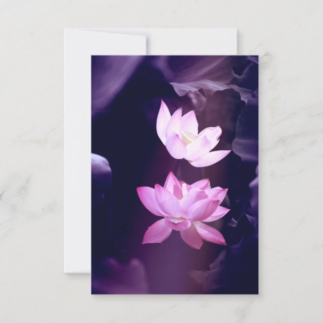 Blooming Lotus Flower Thank You Card (Front)