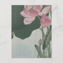 Blooming Lotus Flowers by Ohara Koson