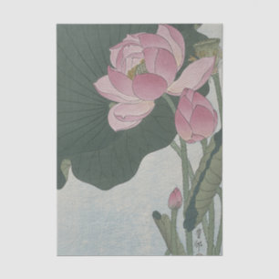 Blooming Lotus Flowers by Ohara Koson Tissue Paper