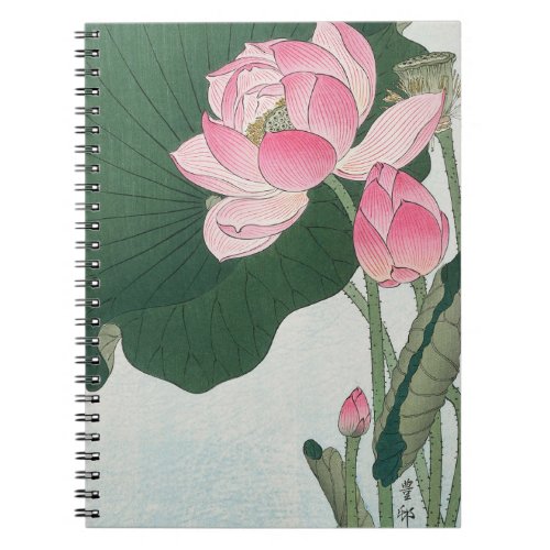 Blooming lotus flowers notebook