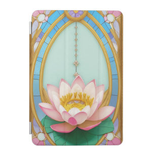 Blooming Lotus Flowers with Artistic Gold Frame iPad Mini Cover