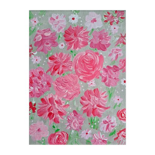 Blooming Love Floral Acrylic Wall Art