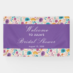 Blooming Love Floral Romantic Pink Bridal Shower Banner