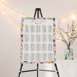 Blooming Love Floral Romantic Pink Purple Wedding Foam Board