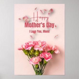 “Blooming Love: Happy Mother’s Day Pink Carnation  Poster