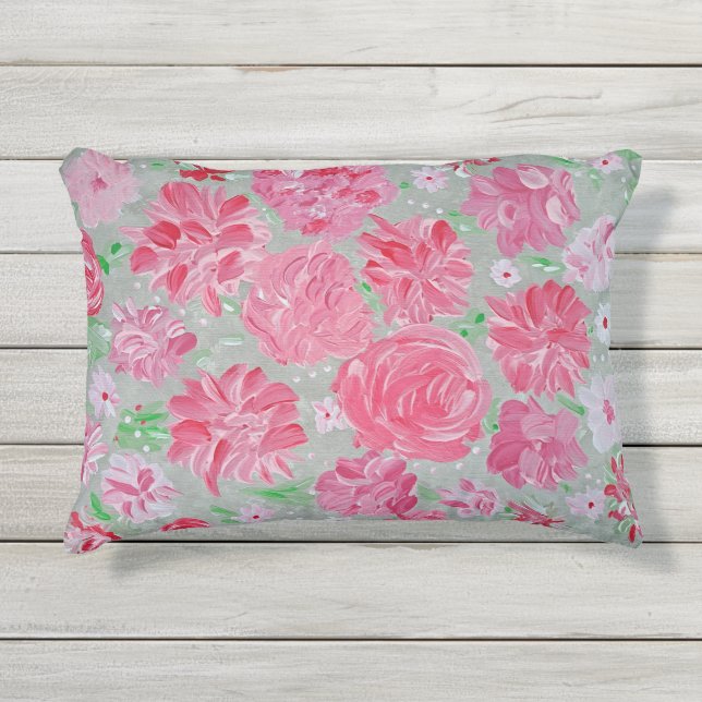Blooming Love Outdoor Accent Pillow 12'x16' (Front)