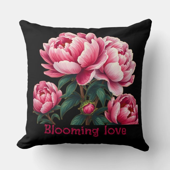 Blooming love throw pillow (Front)