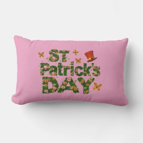 Blooming Luck Floral St Patrick Day Throw Pillow