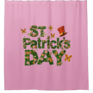 Blooming Luck: Floral St. Patrick's Day Shower Curtain