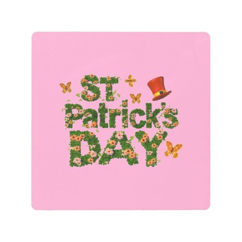 Blooming Luck Floral St Patricks Metal Wall Art