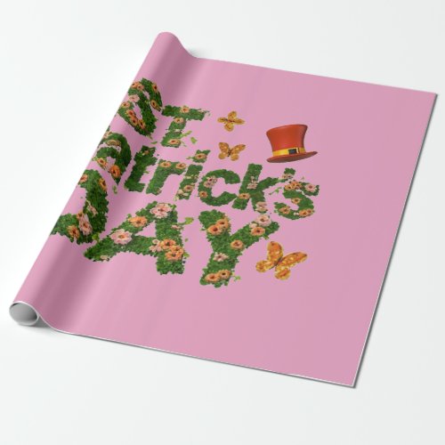 Blooming Luck Floral St Patricks Wrapping Paper