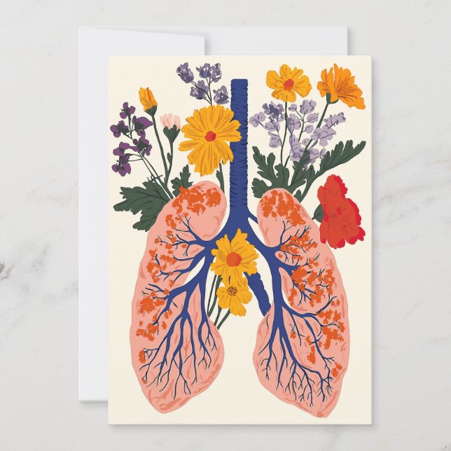 Blooming Lungs - Harmony of Nature and Health Holiday Card (Front)