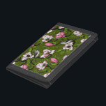 Blooming magnolia and titmouse bird 2 trifold wallet<br><div class="desc">Hand-painted magnolia blooms and titmouse bird</div>