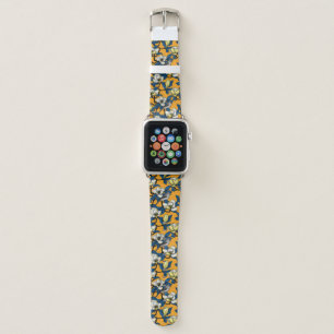 Blooming magnolia and titmouse bird 3 apple watch band
