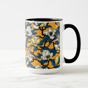 Blooming magnolia and titmouse bird 3 mug