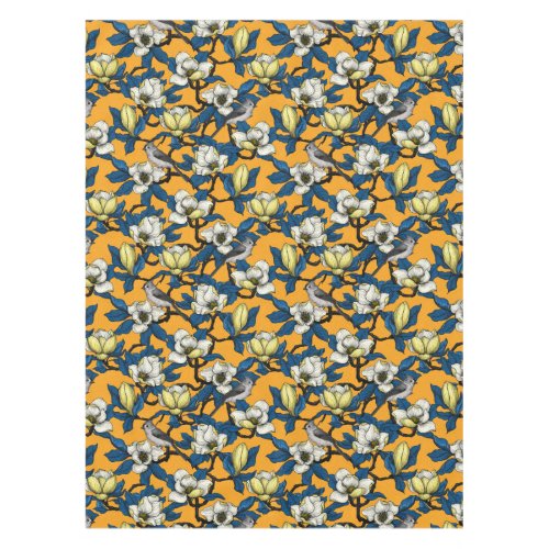 Blooming magnolia and titmouse bird 3 tablecloth