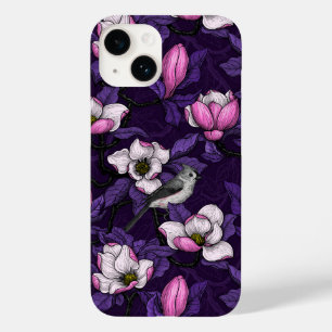 Blooming magnolia and titmouse bird 4 Case-Mate iPhone 14 case