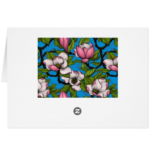 Blooming magnolia on blue (Back Horizontal)