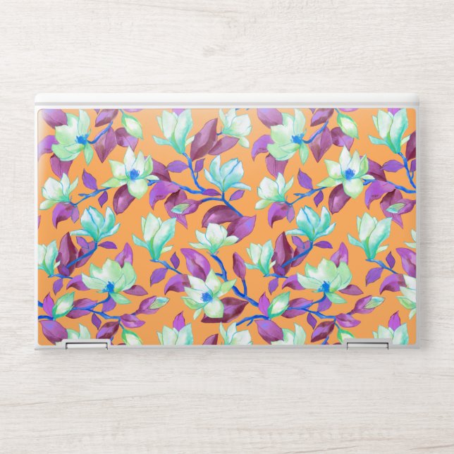 Blooming magnolia on vanilla sky HP laptop skin (Front)