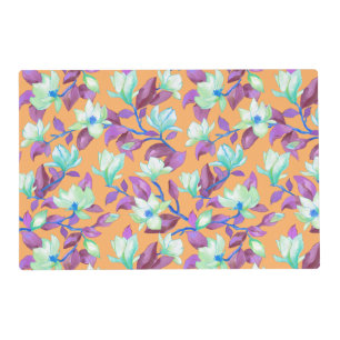 Blooming magnolia on vanilla sky placemat