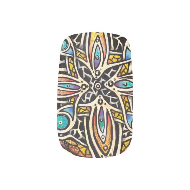 Blooming Mandala Minx Nail Art (Left Thumb)