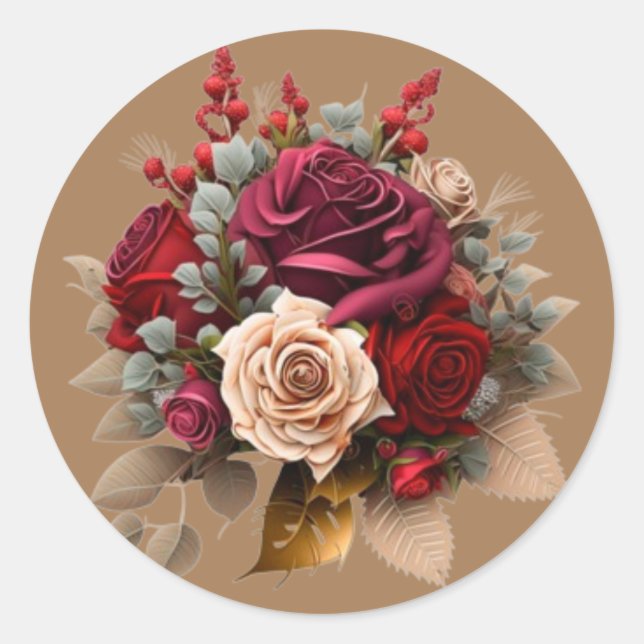 Blooming Marvels: Floral Avengers Graphics Collect Classic Round Sticker (Front)