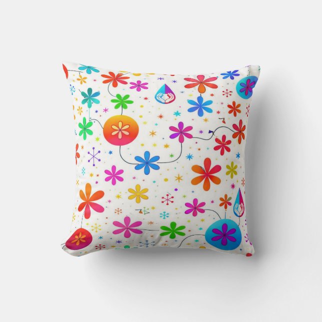 Blooming Meadow Throw Pillow (Front)
