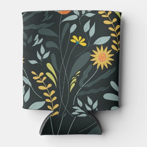 Blooming Meadow Trendy Seamless Design Can Cooler