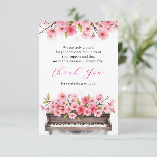 Blooming Melody Thank You Card (Standing Front)