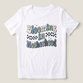 Blooming Motherhood Groovy Checkered Mama Gift Tri-Blend Shirt