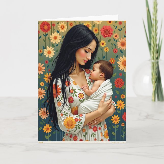 Blooming Motherhood Scene Card (Front)