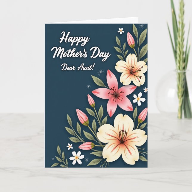Blooming Mothers Day Aunt Card (Front)