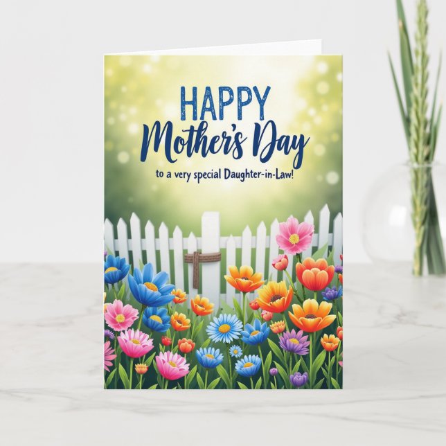 Blooming Mothers Day Fence Card (Front)