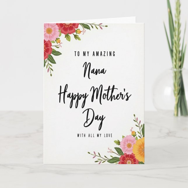 Blooming Mothers Day Nana Card (Front)