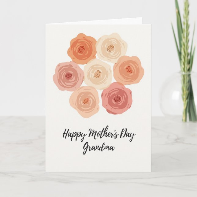 Blooming Mothers Day Peonies Card (Front)